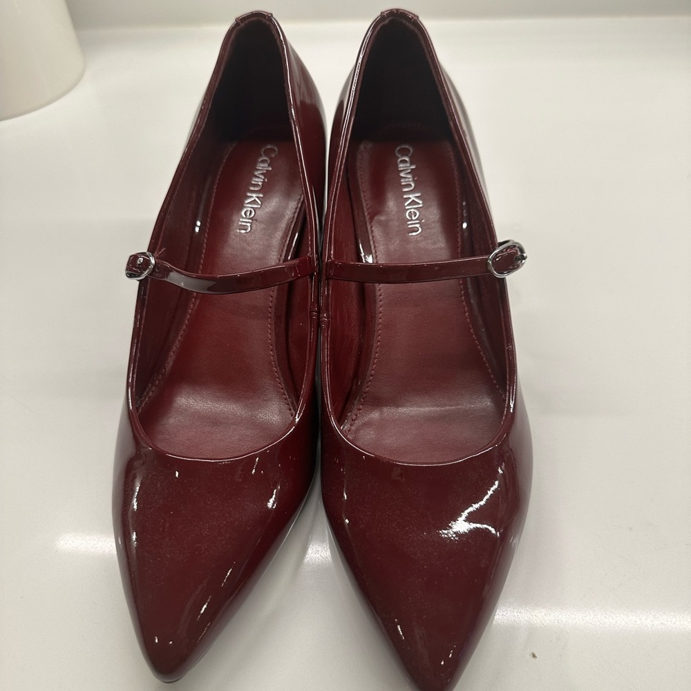NWOT Calvin Klein Women's Burgundy Mary Jane Heels